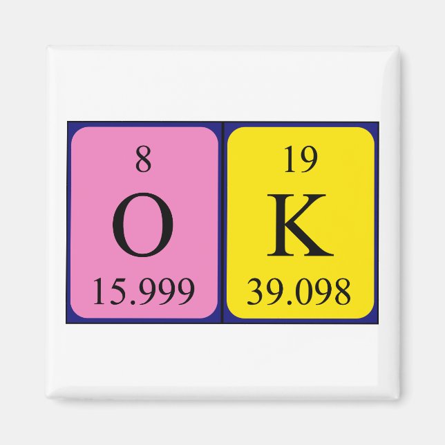 OK imã de mesa periódica (Frente)