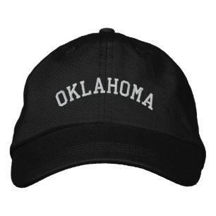 Oklahoma Bordado a Boné Ajustável Preto