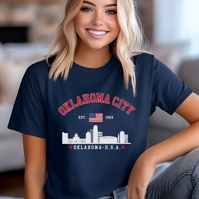 Oklahoma City Skyline with American Flag  (Criador carregado)