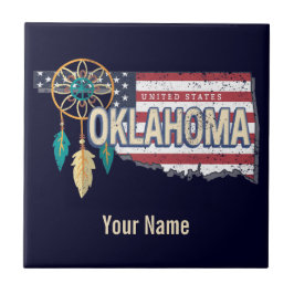 Oklahoma United States Retro Map Vintage EUA
