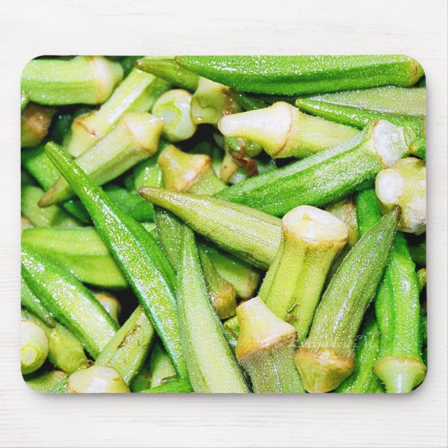 okras vegetais verdes mousepad (Frente)