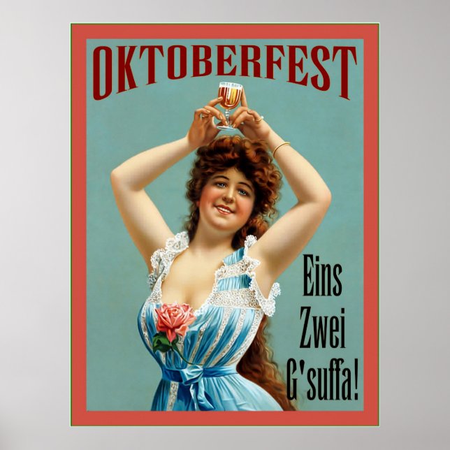 Oktoberfest ~ Vintage Bavarian Advertising Poster (Frente)
