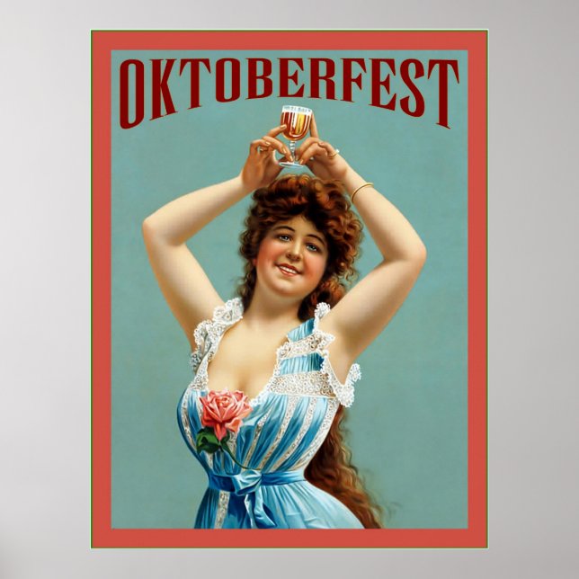 Oktoberfest ~ Vintage Bavarian Advertising Poster (Frente)