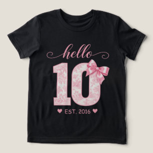 Olá 10 Aniversário Rosa Olá 10 Ano Personalizado