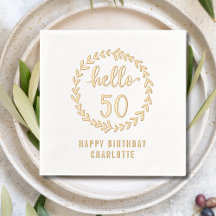 Olá 50 Wreath 50th Birthday Nome Personalizado