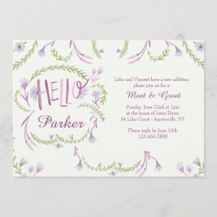 Olá! a reunião do bebê e cumprimenta o convite