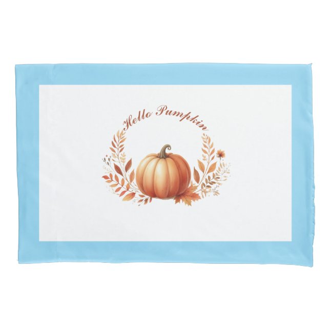 Olá Autumn Pumpkin Blue Border (Frente)