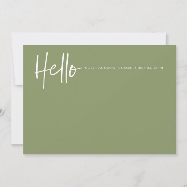 Olá, Bebê, Foto de Anúncio Menina Verde (Frente)