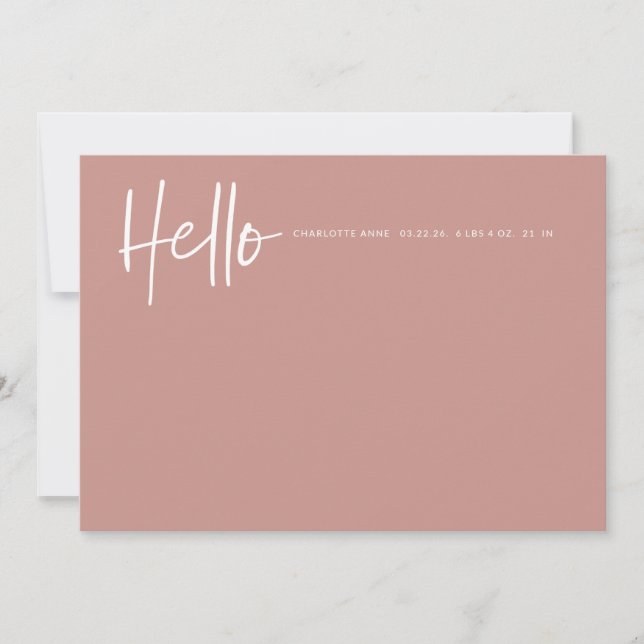 Olá Bebê Foto de Anúncio Rapariga Rosa (Frente)