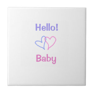 Olá bebê rosa roxo coração aquarela boho