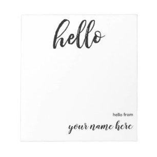 Olá! bloco de notas personalizado