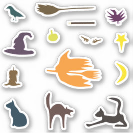 Olá Bruxa - Pacote de adesivos de Halloween.