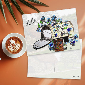 Olá Caixa de Correio Arte Cartão Postal em Branco