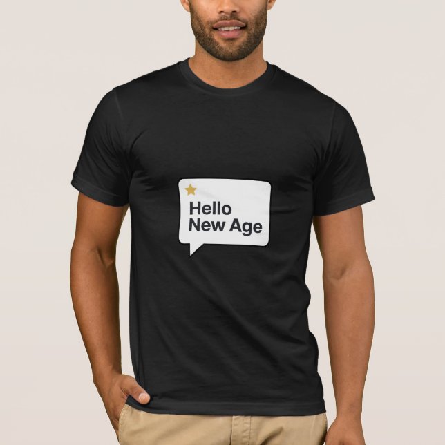 Olá Camiseta De Aniversário Simples New Age Minima (Frente)