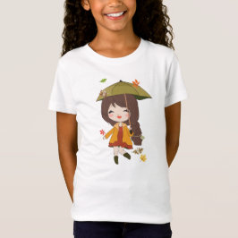 Olá camiseta de outono meninas tema de outono cami