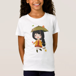 Olá camiseta de outono meninas tema de outono cami