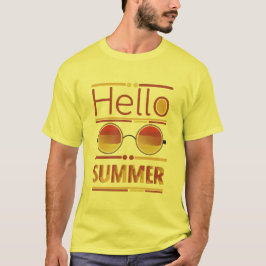 Olá Camiseta Óculos de Sol Pôr do Sol Retro de Ver
