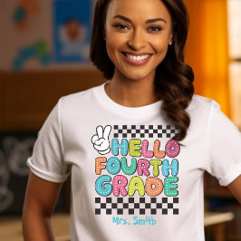 Olá, camiseta personalizável do quarto nível