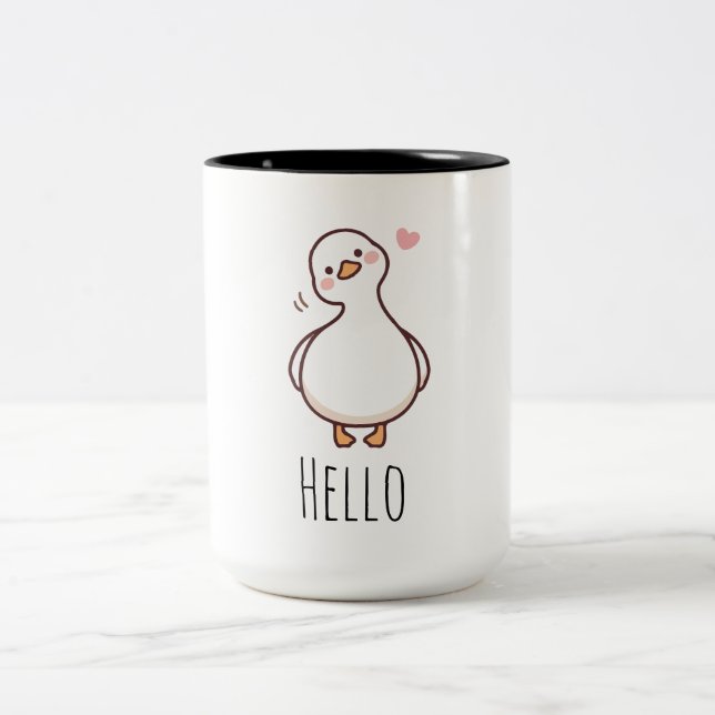 Olá Caneca de Pato | Xícara de Café de Pato Minima (Centro)
