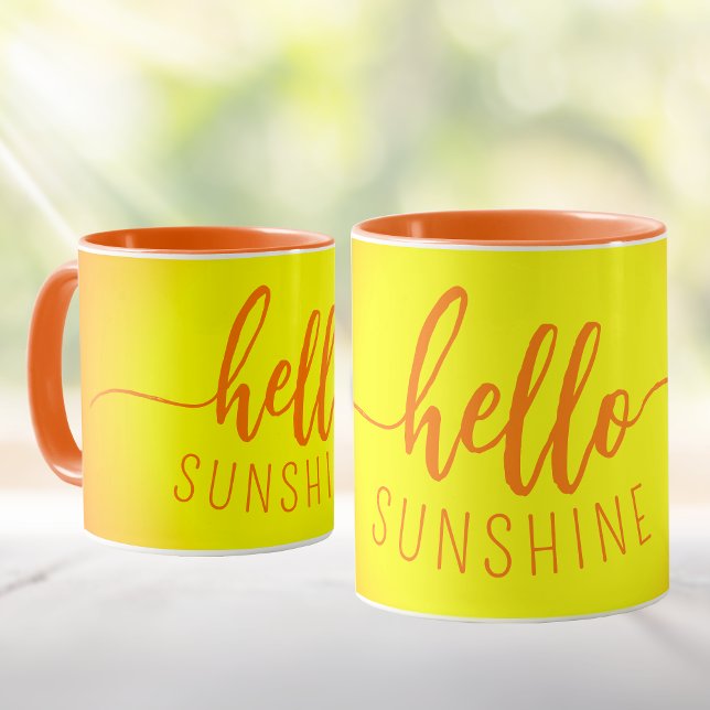 Olá Caneca Laranja e Amarela Sunshine (Hello Sunshine Mug: Sip in Style with Summer Vibes! ☀️🌼)