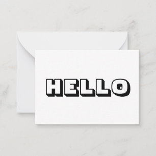 Olá, cartão branco negro ousado e moderno