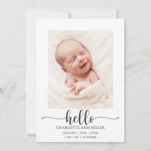 Olá, Cartão com fotos de lançamento do Baby Bir