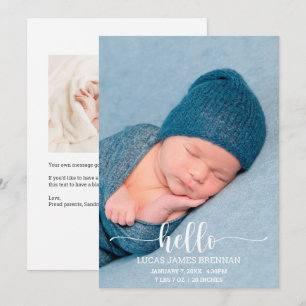 Olá, Cartão com fotos de lançamento do Baby Bir