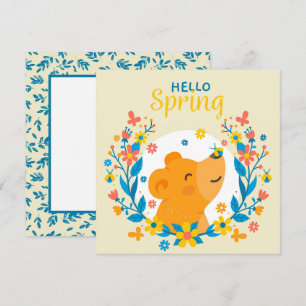 Olá cartão de Boas Vindas do Urso da Primavera