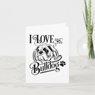 Olá Cartão de Nota em Branco de Cachorro Bulldog I