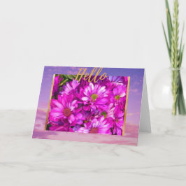 Olá Cartão de Saudação Dourada Floral