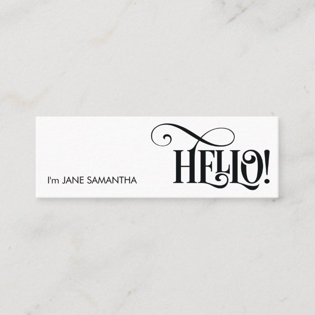 Olá!! Cartão de visita branco (Frente)