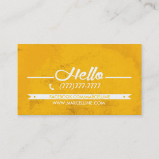 Olá! cartão de visita do grunge do hexágono