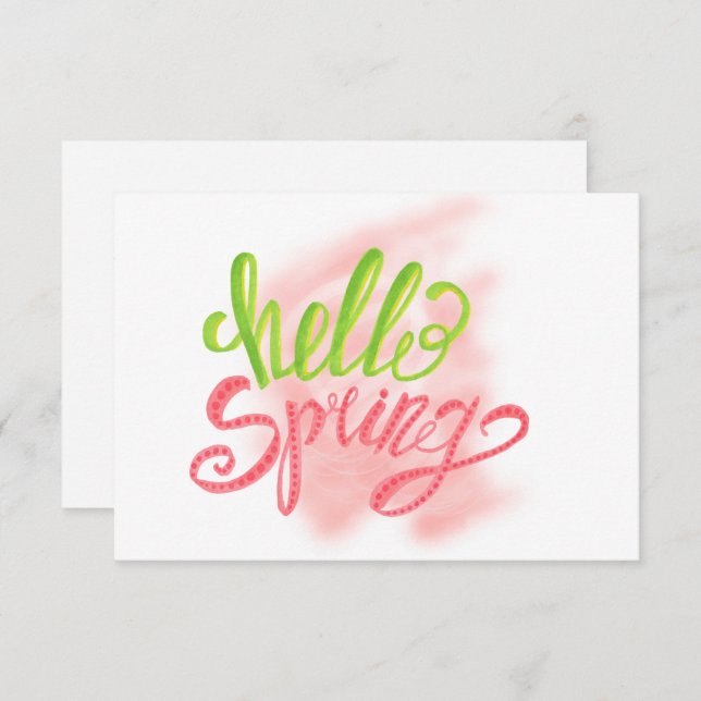 Olá Convite de aniversário Primavera (Frente/Verso)