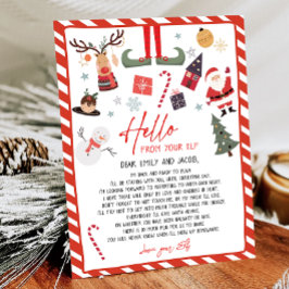 Olá da Elf Arrival Carta de Volta de Natal
