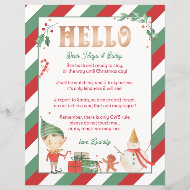 Olá Elf Bem-Vindo Elf North Pole Magical (Frente)