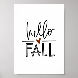 Olá, Fall Typografia Autumn Poster