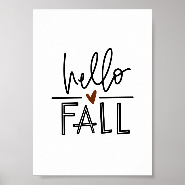 Olá, Fall Typografia Autumn Poster (Frente)