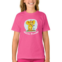 “Olá, Flor! – Camiseta do Elefante Amarelo Fofo pa