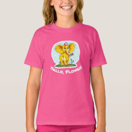 “Olá, Flor! – Camiseta do Elefante Amarelo Fofo pa