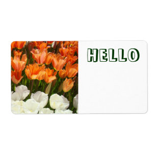 Olá! flores da tulipa das etiquetas da etiqueta