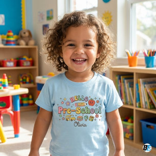 Olá Ícones Personalizados Pré-Escola Retro Groovy 