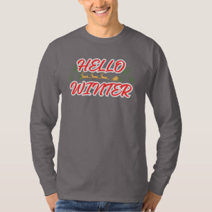 Olá Inverno Natal Papai Noel Trenó Rena Camiseta