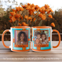 Olá Mamãe Avó Caneca com Foto em Vidro Colorido