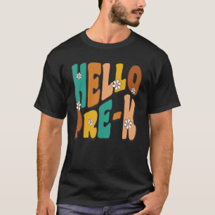 Olá Menina de Camisa PRE-K de volta à letra da esc