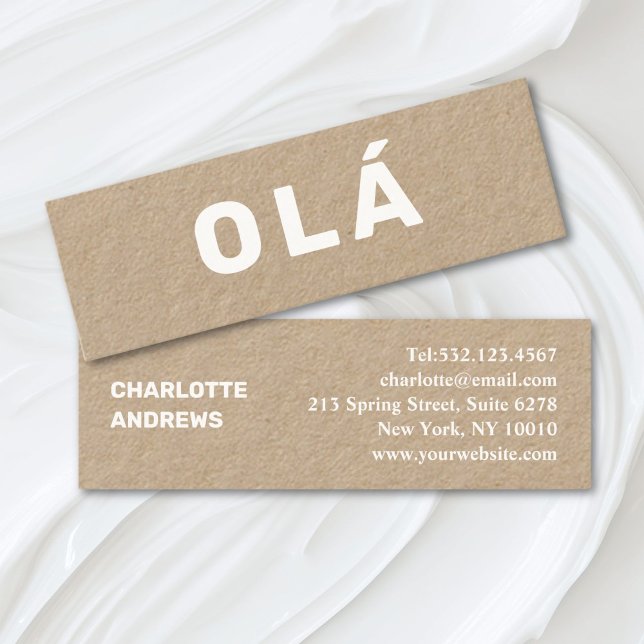 Olá! Mini Cartão de visita mínimo moderno (Olá! Modern Minimal Mini Business Card)