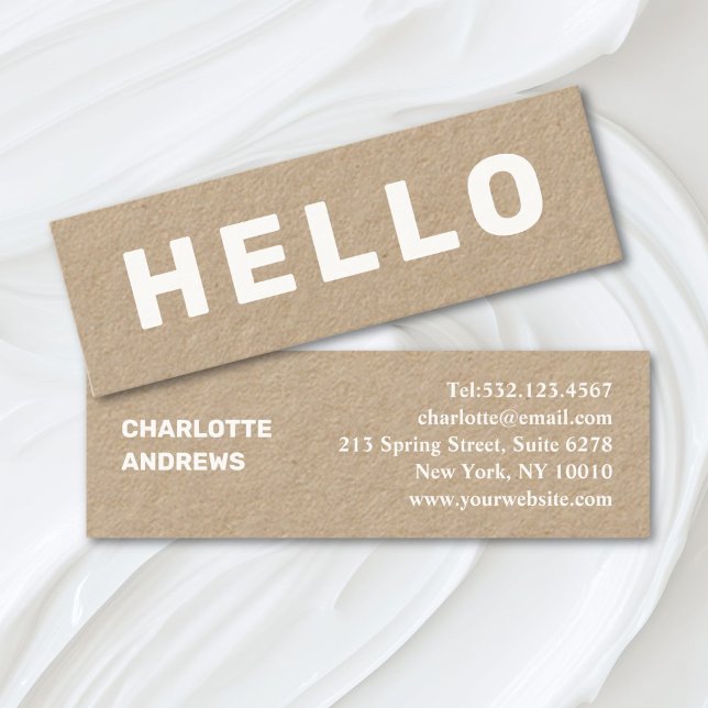 OLÁ! Mini Cartão de visita mínimo moderno Mini Vis (Olá! Modern Minimal Mini Business Card)