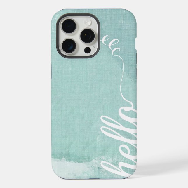 Olá, Mint Linen Pattern iPhone 6 Plus (Verso)