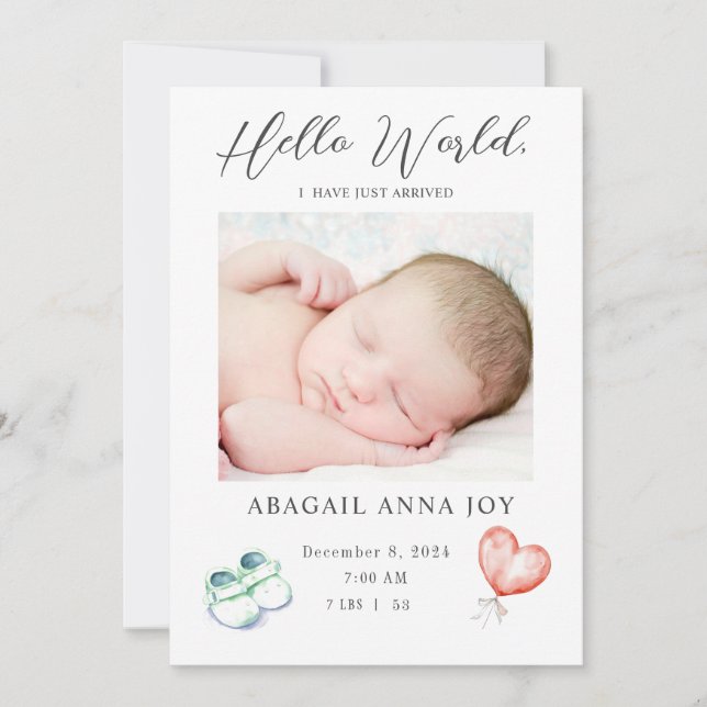 Olá Mundo Acabei De Chegar, Anúncio De Bebê (Frente)