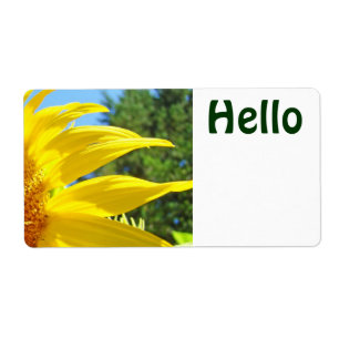 Olá Nomes de etiqueta personalizam Sunflower Summe