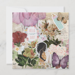 Olá, Novo Bebê! Placa de saudação plana do chá de 